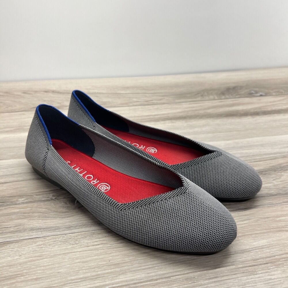 Rothy's Flats Womens Size 10‎ Pebble Gray Shoes Rounded Toe Slip On
